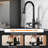 High-arc Pull-down Sprayer Kitchen Faucet With Built-in Glass Rinser-129258036
