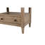 Table de chevet ouverte à finition sablée - 2 tiroirs et doublure en feutre sable avec 2, dessus doublé, fond, bois massif +