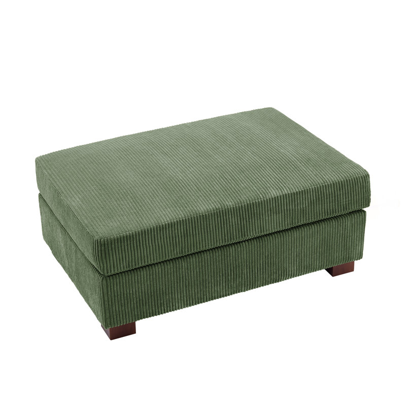 105.9cm Wide Square Solid Colour Standard Ottoman, Green