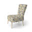 Chaise d'appoint beige rembourrée en velours Boho Chic Poppy Blooms I - Cottage