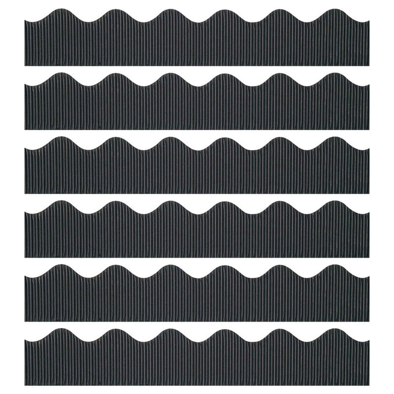 Bordure décorative Bordette, 2 1/4 po x 50 pi, 6 rouleaux, Noir