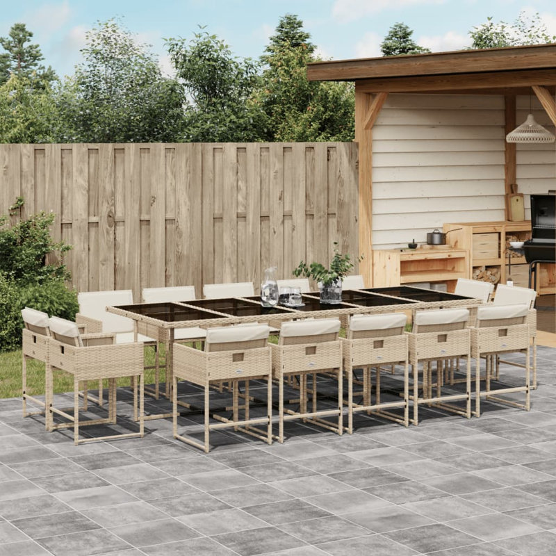  Ensemble de 14 chaises de patio, Blanc, crème, Beige