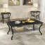 Ensemble de 3 tables basses et tables de bout Aliona, tables d'appoint industrielles modernes avec tablette de rangement, meubles de salon en bois d'ingénierie et en métal-1266735830