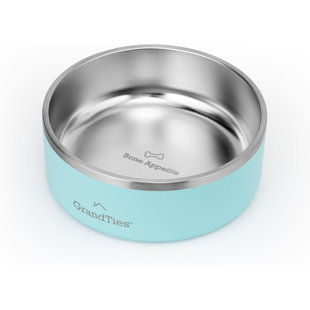 Bol pour chien en acier inoxydable Grandoz 64 oz | Bols gravés et réutilisables pour chats et chiens (sans poudre)