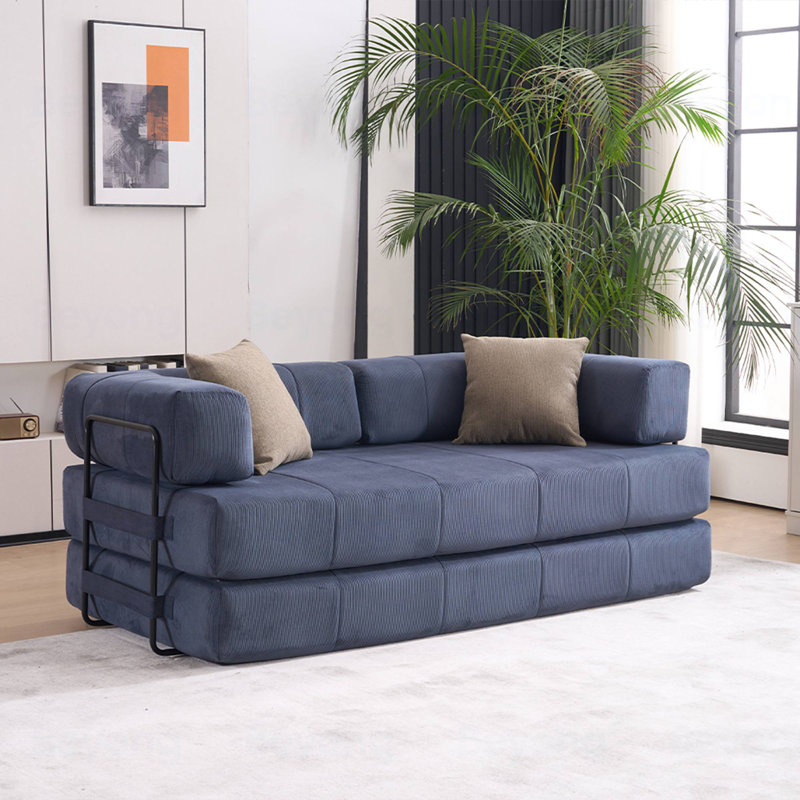 Canapé-lit pliant, canapé convertible de 78,5 pouces avec 2 coussins, idéal pour les salons, les bureaux et les appartements, confortable et peu encombrant