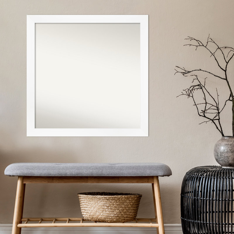 Miroir mural non biseauté blanc, 29,25 po x 29,25 po