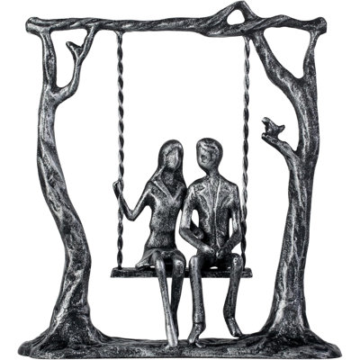 6th Anniversary Iron Sculpture Gift – Romantic Couple Statue