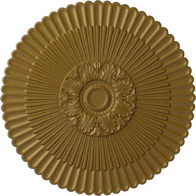 Endurathane Nexus Ceiling Medallion, 41"OD x 1 5/8"P Fits Canopies up to 7 1/4"), Hand-Painted Gold Finish, Gold