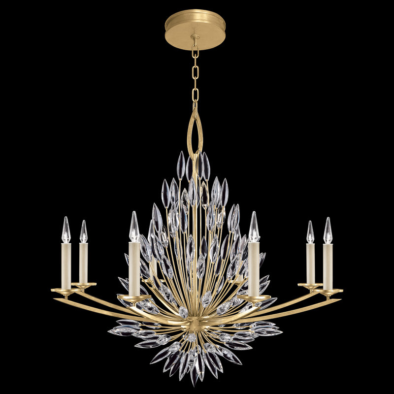 Lily Buds 8 - Light Chandelier, Gold