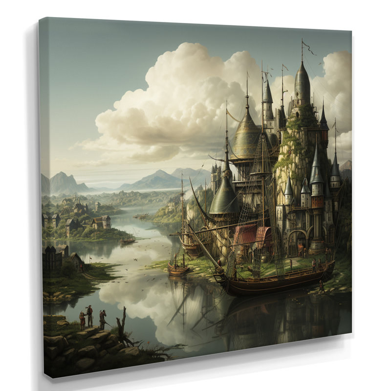 Décoration murale Odalis - Châteaux, Wrapped Canvas, 16" H x 16" W x 1" D
