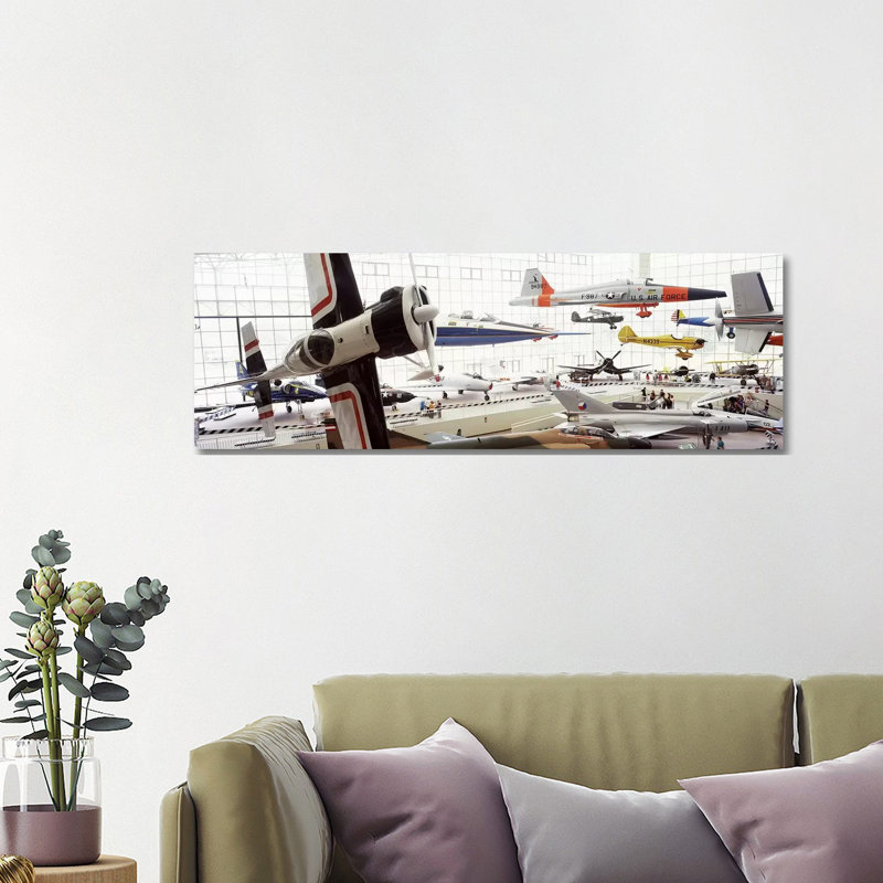 Interiors Of A Museum, Museum Of Flight, Seattle, Washington State, USA - Wrapped Canvas Panoramic Print