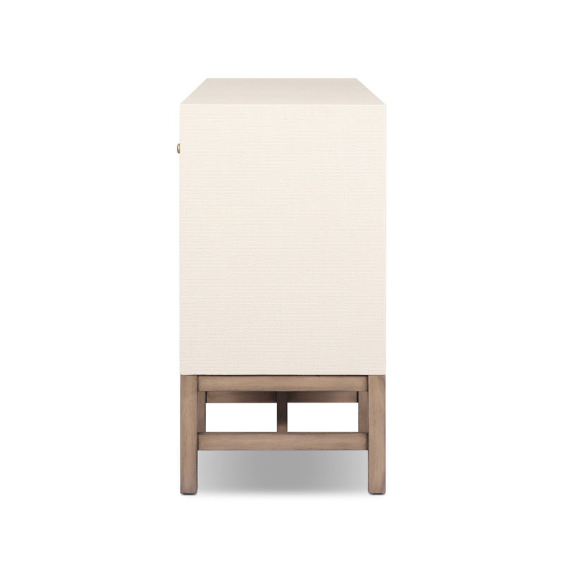 Hakana Ruthe Sideboard-Black Raffia, Ivory Painted Raffia