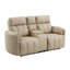 Sonny Manual Motion Recliner Loveseat With Console, Dark Beige Microfiber