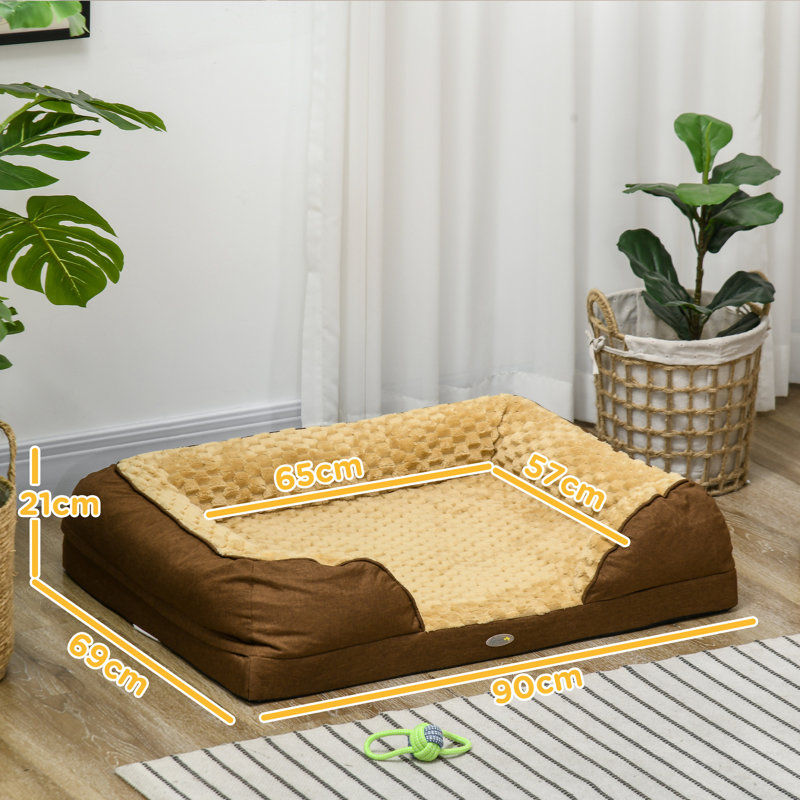 Polyester Pet Bed, Brown, 21cm H x 90cm W x 69cm D