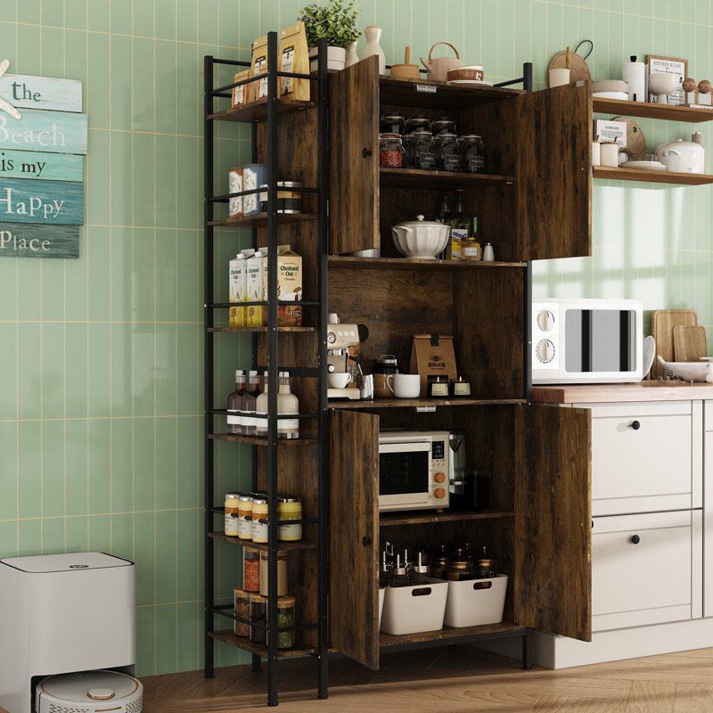 Garde-manger 71 po avec tablettes, Brun rustique