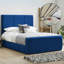 Ledley Kailua Upholstered Bed Frame - Plush Velvet with Headboard and Sprung Slats-228524498-228524500