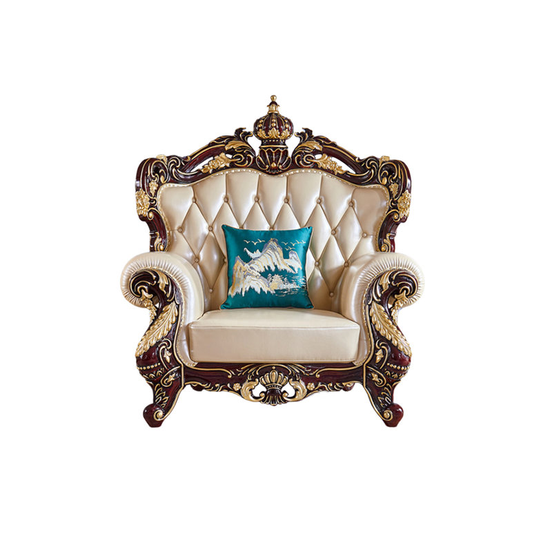 Fauteuil capitonné de 53,1 po de largeur European Luxury Villa