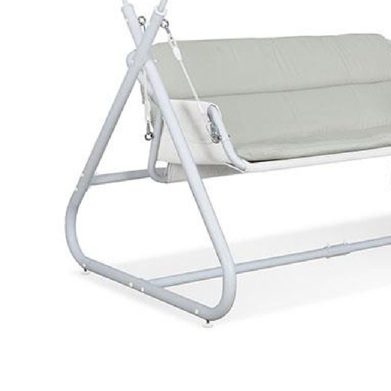 Fauteuil pivotant double suspendu Diz, acier thermolaqué blanc