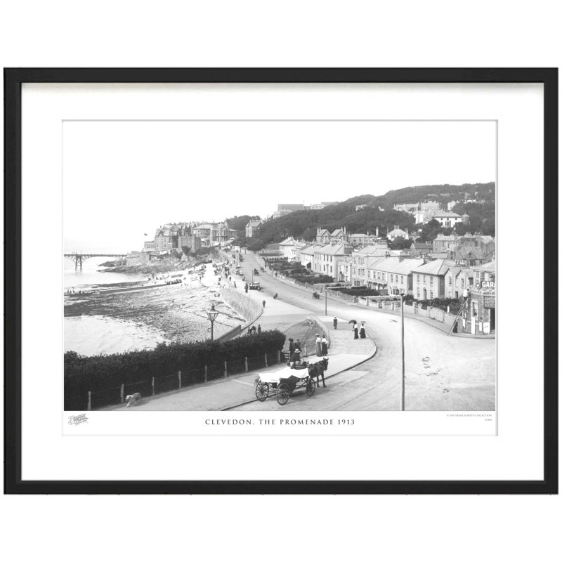 Clevedon, The Promenade 1913 - Single Picture Frame Print, 28cm H X 36cm W x 2cm D