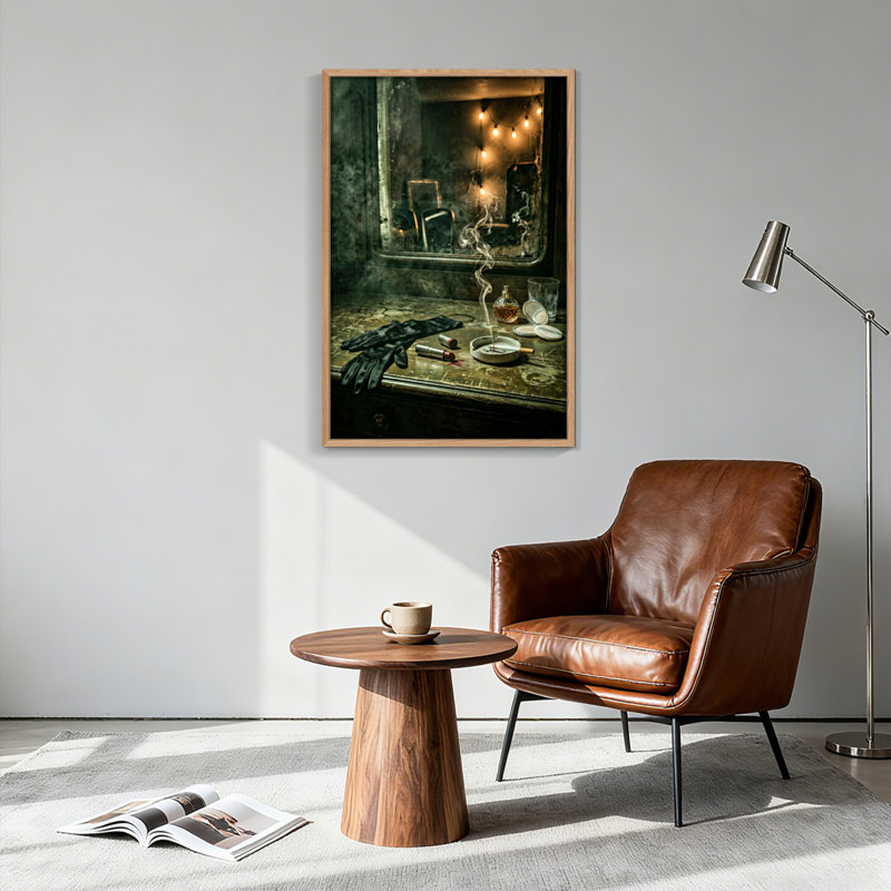 Ensemble de 1 tableau sur toile effet miroir vintage, H 48 po x l 32 po, Natural