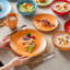 Service de table 16 pièces pour 16 personnes, assiettes et bols en céramique éclatante, vaisselle amusante et festive-453472617