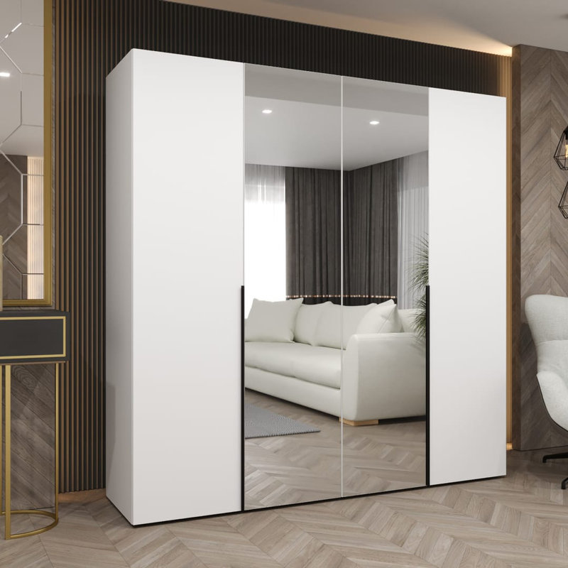 Bogins 4 Door Manufactured Wood Wardrobe, White