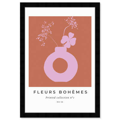 Abstract Pink Vase And Flower Collection Poster by Oliver Gal