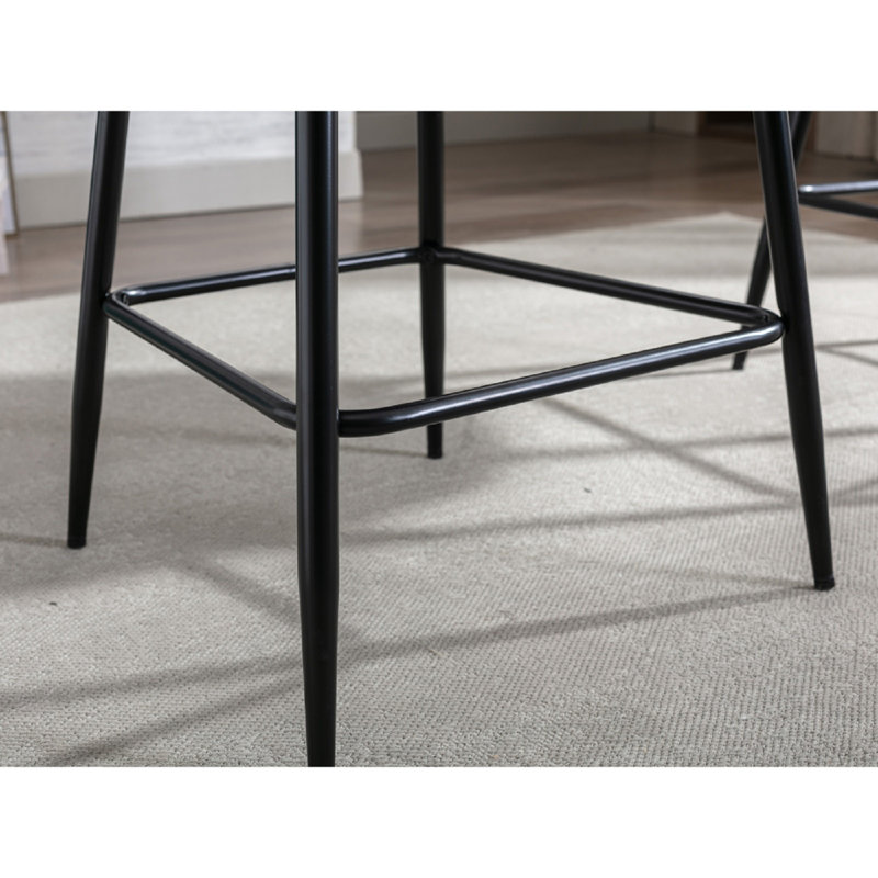 Cayenne Upholstered Counter Stool with Metal Frame, Grey