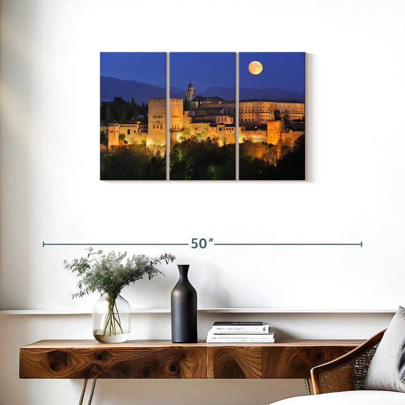 Rorry Full Moon At Alhambra Palace, 20" H x 33" W