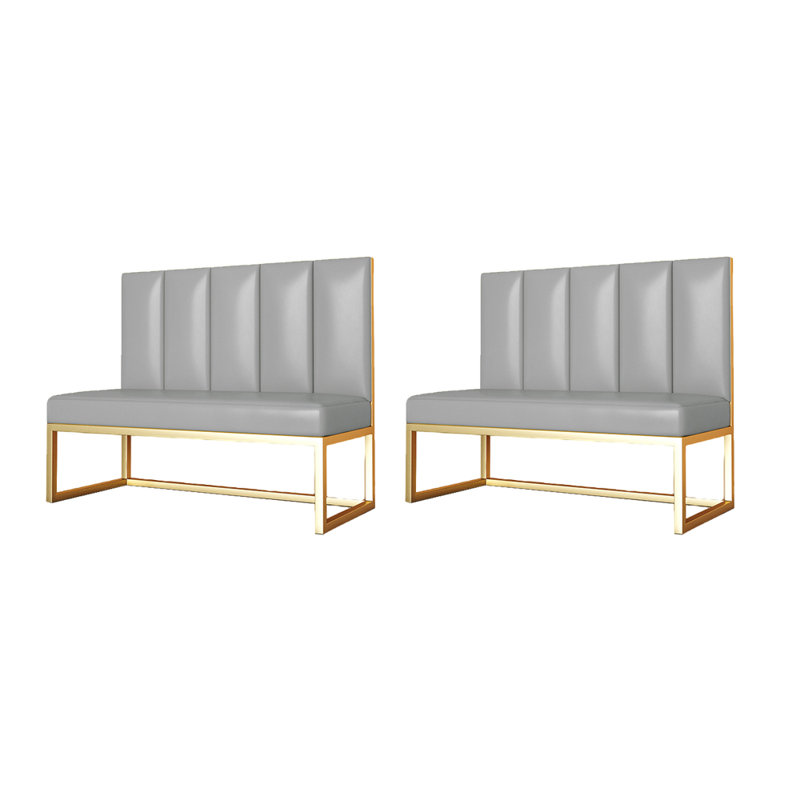 Banc rembourré en similicuir Simple Leisure Cafe, Gris