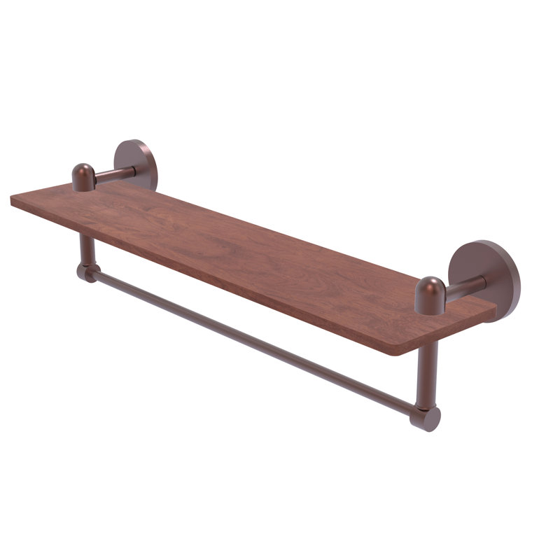 Tablette murale unie bois ironwood Itzhak, Cuivre antique, H 4 po x l 22 po x P 5 po