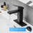 Sink Faucet With Deck Plate Waterfall Black With Pop Up Drain And Supply Lines Bathroom Faucets For Sink 1 Hole One Handle Faucets Vanity Bath Mixer Tap-121292098