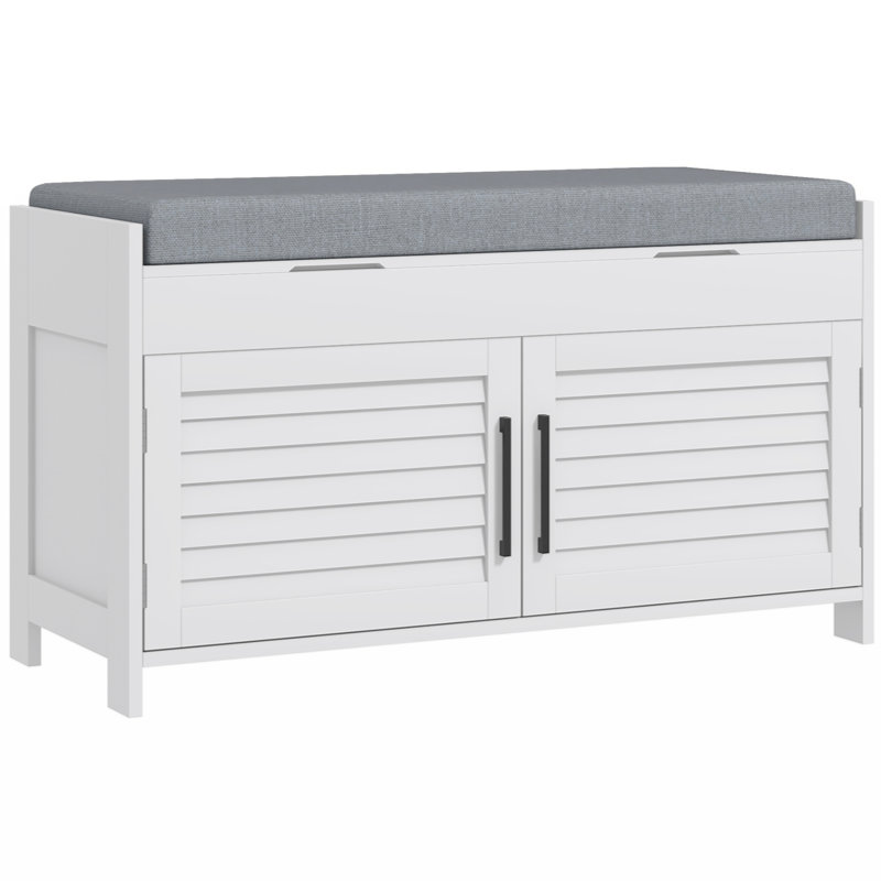 Shoe Bench Entryway Bench Shoe Storage with Hidden Compartments 35.4" Shoe Organizer With Adjustable Shelves and Shutter Doors