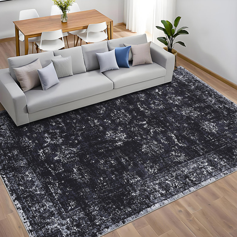 Vintage Area Rug Machine Washable Foldable Rug with Non Slip Carpet for Living Room Bedroom Dining Room, Rectangle 9' x 12'