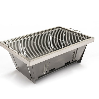 Barbecue au charbon de bois pliable pour l'extérieur - acier chauffant, idéal pour le camping, les pique-niques et les voyages d'aventure