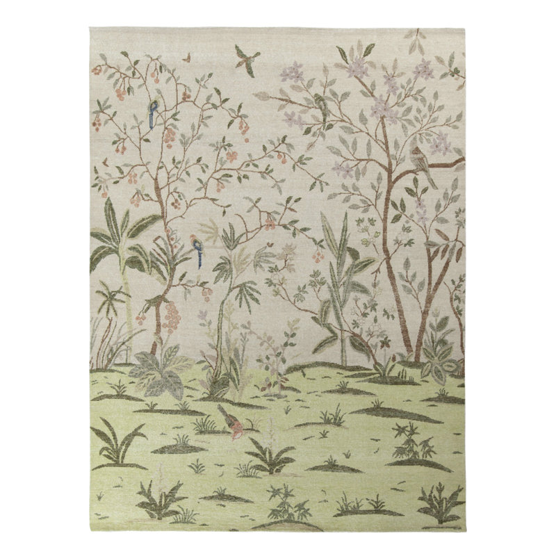 Distressed Homage Hand Knotted Wool Animal Print Area Rug, Rectangle 10' x 14'