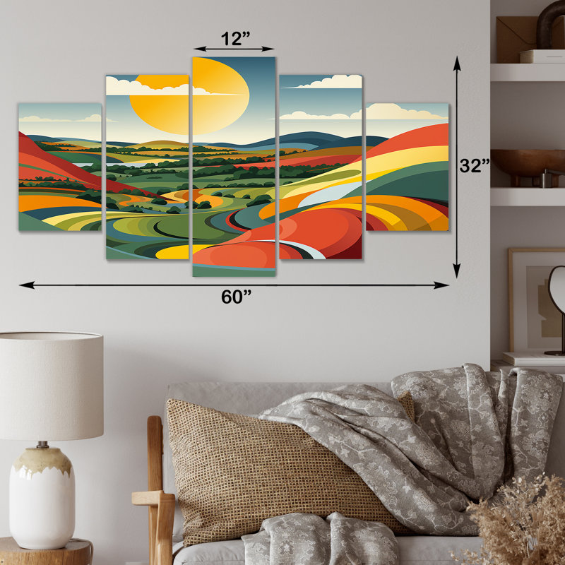  «Minimalist Multicolor Meadow Field II - Meadow Multipanel Wall Art