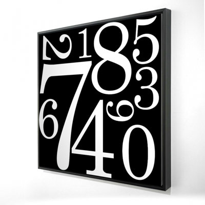 Zero to Nine - Toile encadrée typo et symboles noir et blanc