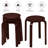 Set of 4 18" Stacking Stool Round Dining Chair Backless Wood Home Decor-2030977540