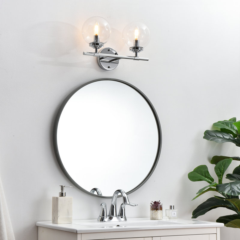 Armed Sconce, Chrome, Clear