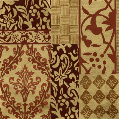 Henna Patterns On Gold II 1 Piece Wrapped Canvas Wall Art