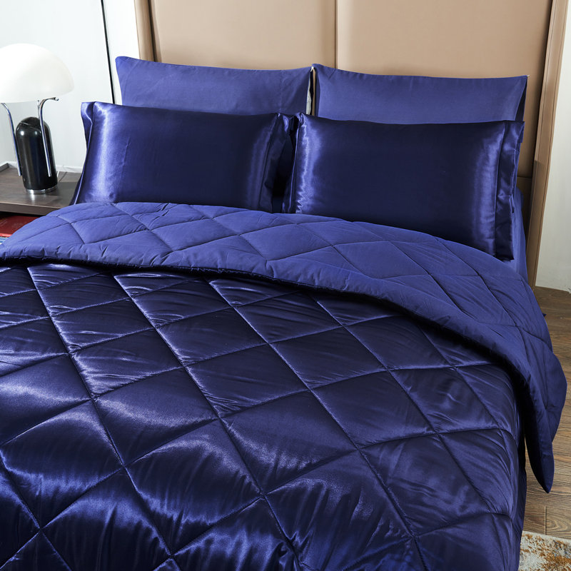 Channel Comforter, Twin Comforter + 6 Additional Pieces, Navy