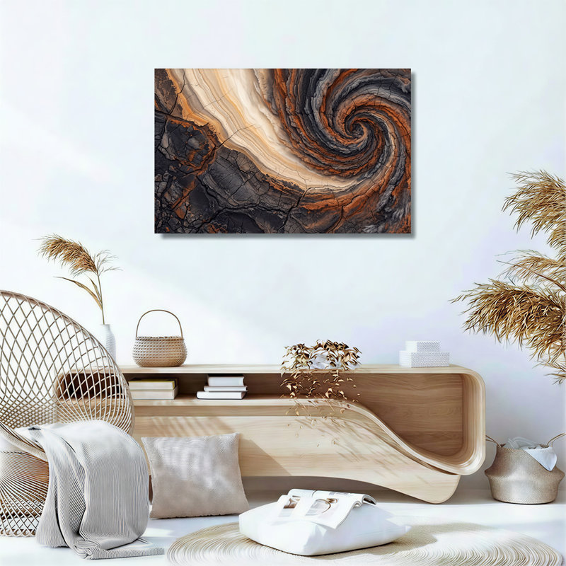Art mural sur toile tourbillonnant de pierres rouillées et grises, 12"H x 18"W