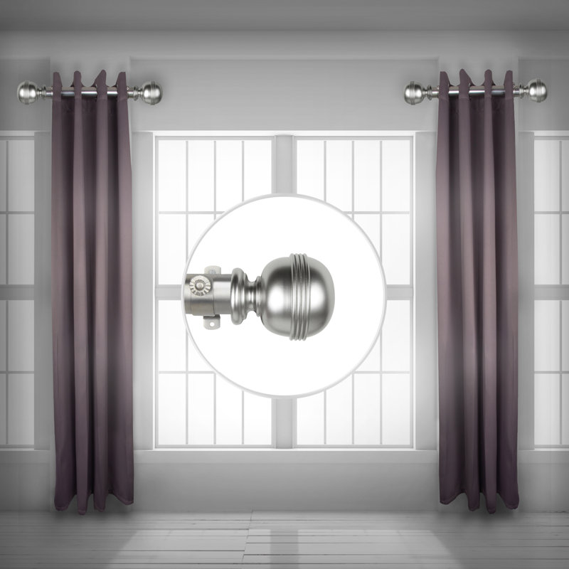 Tringle à rideaux simple 1,5 po Shuster, H 1,5 po x l 24 po x P 1,5 po, Nickel satiné