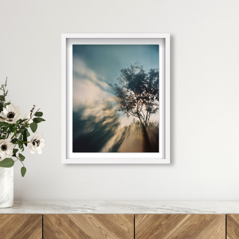 Golden Sunbeams II Shadowbox Floral & Botanical Print by Oliver Gal, Black Frame, 16 x 20, 25.5"H x 31.5"W, White Shadowbox