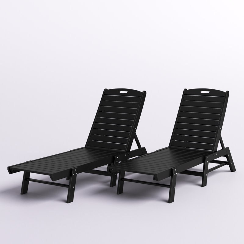 Laguna Outdoor Chaise Lounge Set, Black