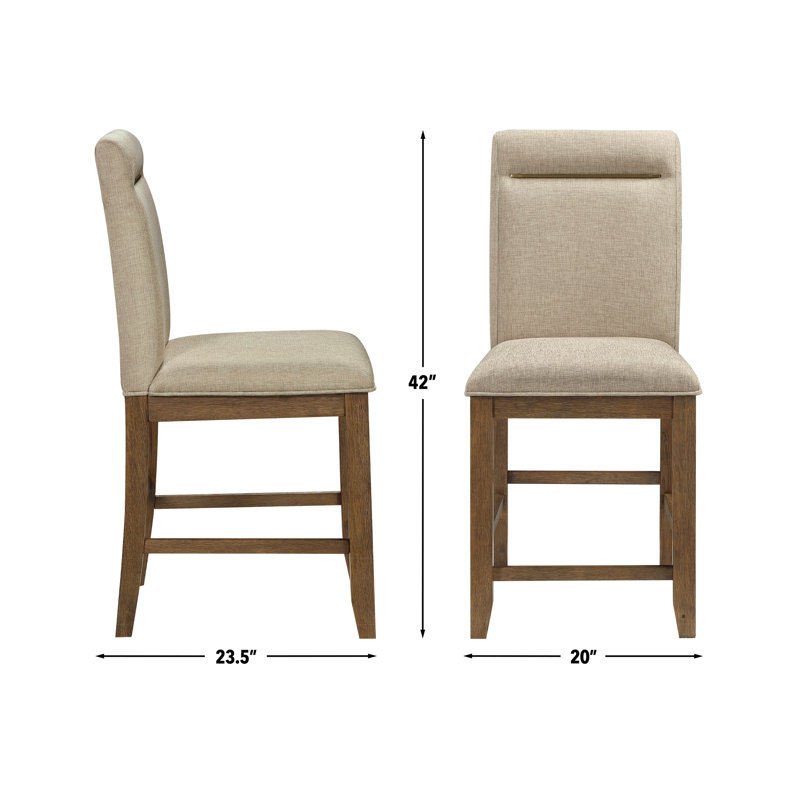 Tabouret de comptoir en bois massif Applegate, Brun caramel, Beige