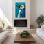 Adorable pingouin bleu, oiseau contemporain, art mural, océan-129145045