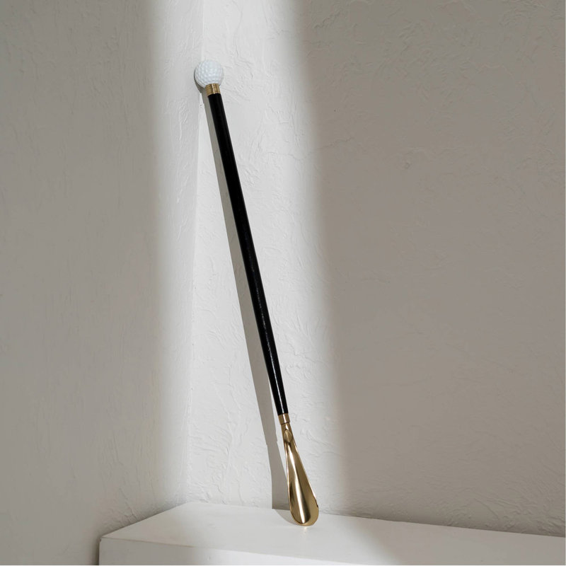 Metal Handle Wooden Long Shoe Horn-29"