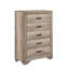Commode de chambre à coucher 1 pièce avec 5 tiroirs et quincaillerie noire